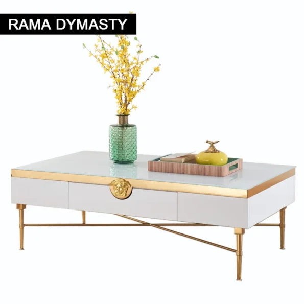Modern Morocco New Classical Postmodern Square Stainless Steel Coffee Table Tea Table for Living Room - Image 2