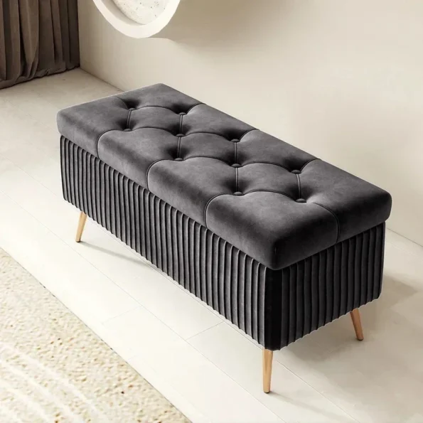 Luxury Ottoman Stool: Multifunctional Shoe Changing Bench for Bedroom and Living Room - Image 6