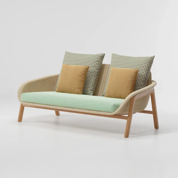 European outdoor wicker rattan garden sofa style teak wood patio Lounge hotel Sofa - Image 3
