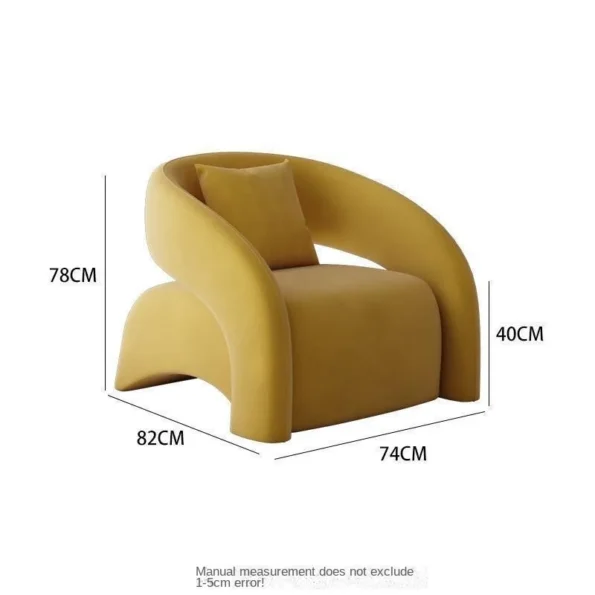 Casual Fabric Single Sofa Nordic Simple Living Room Furniture With Armrest And Backrest Lounge Chair Modern Leisure Sofa Chair - Image 4
