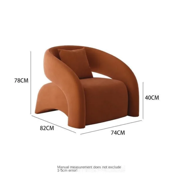 Casual Fabric Single Sofa Nordic Simple Living Room Furniture With Armrest And Backrest Lounge Chair Modern Leisure Sofa Chair - Image 3