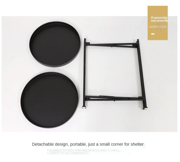 Ins Nordic Iron Double-layer Tea Table Living Room Sofa And Bedside Side Table Bedroom Breakfast Coffee Table Small Round Table - Image 5