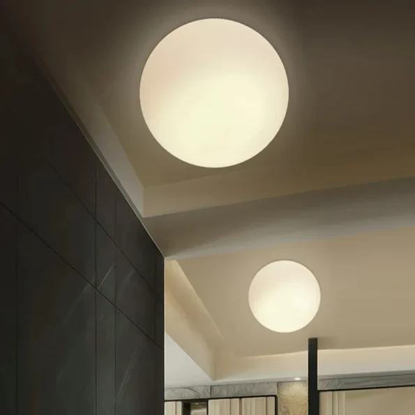 Nordic LED ceiling light Glass White Ball ceiling lamp Minimalist bathroom Balcony Bedroom Entrance Light fixture Indoor lightin