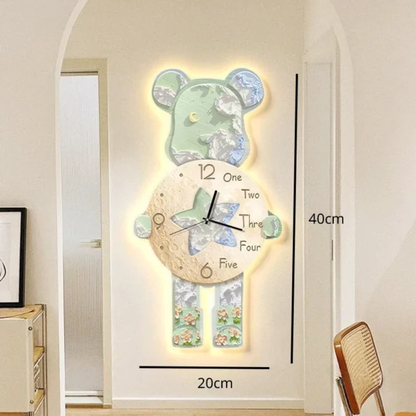 Creative Wall Clock - Cartoon Bear Design