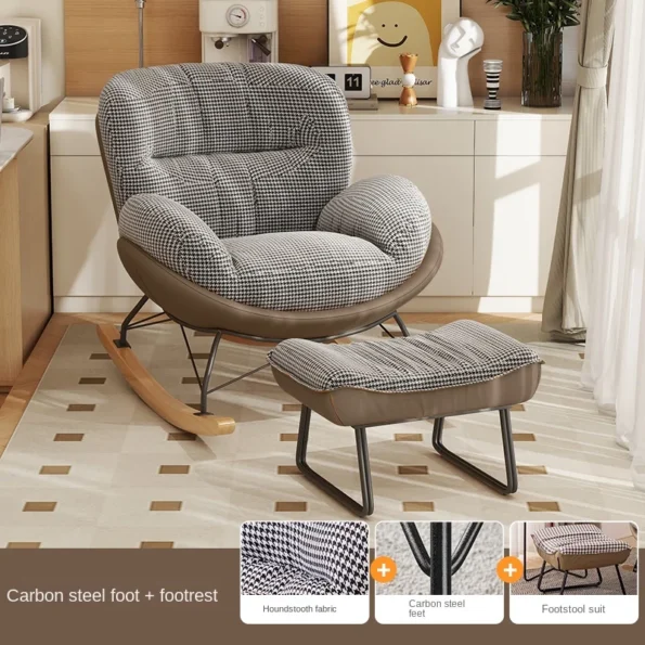 FULLLOVE Nordic Home Single Living Room Sofas Chair Leisure Light Luxury Recliner Lazy Bedroom Sofa Simple Balcony Rocking Chair - Image 7
