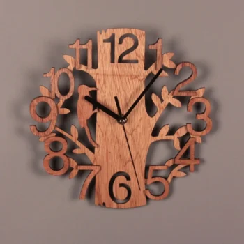 Wooden Tree Shape Wall Clock