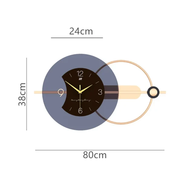 84x38cm 3D Wall Clock - Double-Layer Modern Design Nordic Hanging Clock - Image 3