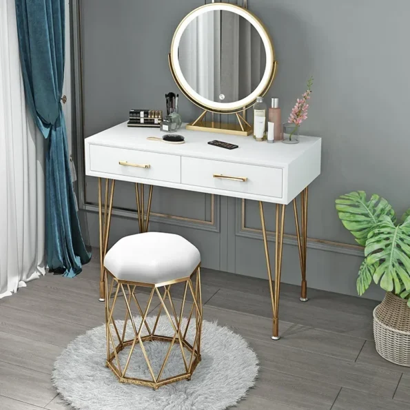 Modern Manicure Makeup Soft Chair Nordic Ins Dressing Stool Home Furniture Shoe Changing Stools Living Room Ottomans - Image 4