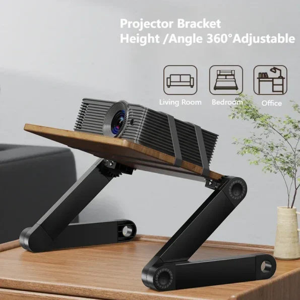 Eary Laptop Stand Wood Macbook Holder Height&Angle Adjustable Computer Desk Desktop Projector Bracket Notebook Vertical Stand - Image 5