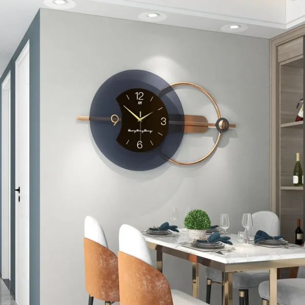 84x38cm 3D Wall Clock - Double-Layer Modern Design Nordic Hanging Clock - Image 4