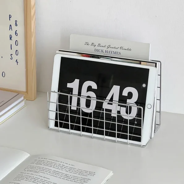 Ins Minimalist Iron Desktop Storage Rack Organizer Table Metal Organizing Rack Bookshelf Desk Multi-functional Storage Rack - Image 2