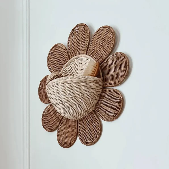 Nordic Sunflower Hand-woven Rattan Hanging Basket - Image 2