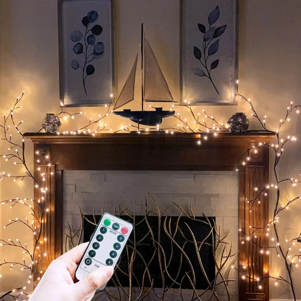 LED USB Tree Branch Rattan Light 72/96LEDS Warm White Light Waterproof For Garden Wall Bedroom Indoor Outdoor Christmas Decor - Image 3
