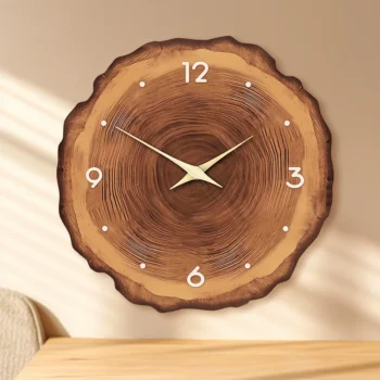 Modern Faux Wood Grain Wall Clock