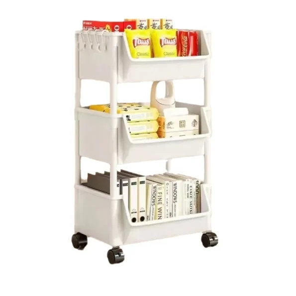 Trolley Shelves, Mobile Household Snacks,Floor-to-ceiling, Multi-layer Storage Bookshelves, Living Room,Kitchen Storage Shelve - Image 2