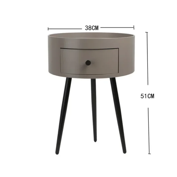 Minimalist Circular Nightstand: Italian Light Luxury Bedside Table - Image 5