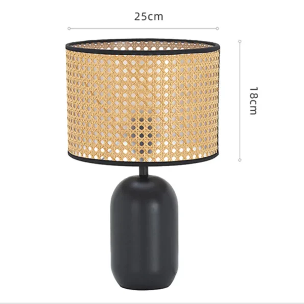 American Vintage Rattan Table Lamps Living Room Decorative Desk Lamp Creative Bamboo Woven Bedroom Bedside Lights - Image 2