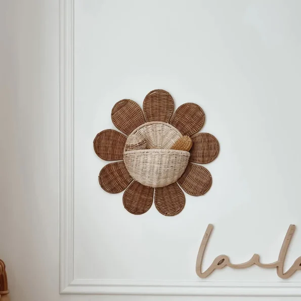 Nordic Sunflower Hand-woven Rattan Hanging Basket - Image 4