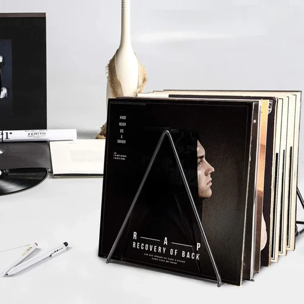 Book Storage Rack Desktop Iron Bookshelf Vinyl Records Holder Black Newspapers Magazines Stand Student Stationeres Organizer - Image 4