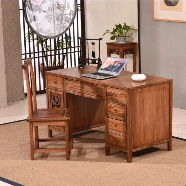 Drawer Simplicity Office Desks Simplicity Economic Computer Office Desks Solid Wood Chinese Style Escritorios Furniture QF50OD - Image 5