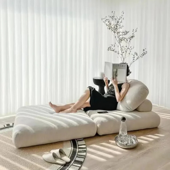Foldable Living Room Sofa Bed Comfortable Single Sofas Folding Lazy Relax Pliable Sofa Multifunctional Pull Out Convertible Beds - Image 4