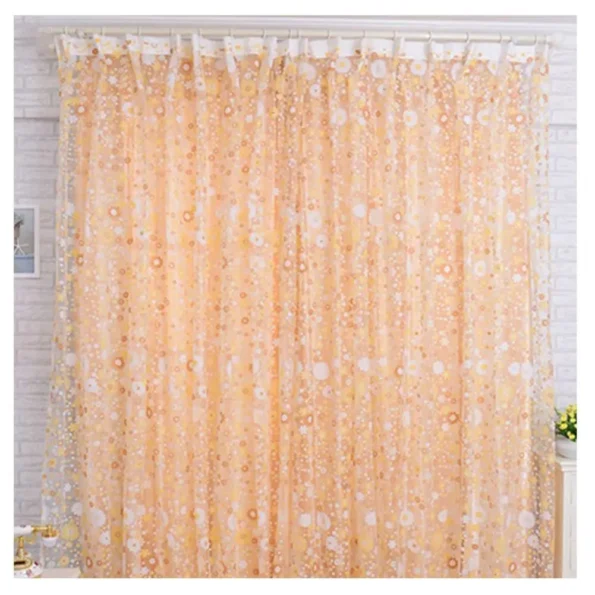 Translucent Floral Window Curtain, Application Room Decor Pastoral Balcony Valance for Home Office Cafe - Image 2
