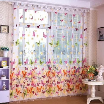 Butterfly Printed Tulle Voile Curtains