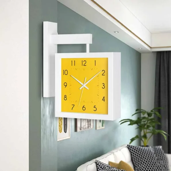 Wooden Double-Sided Wall Clock