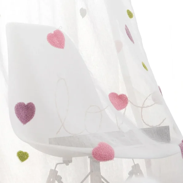 3D Pink Love Heart Blackout Curtains