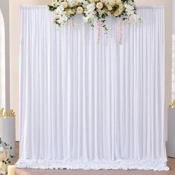 White Satin Backdrop Curtains