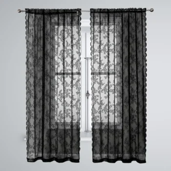 Black Lace Sheer Curtain