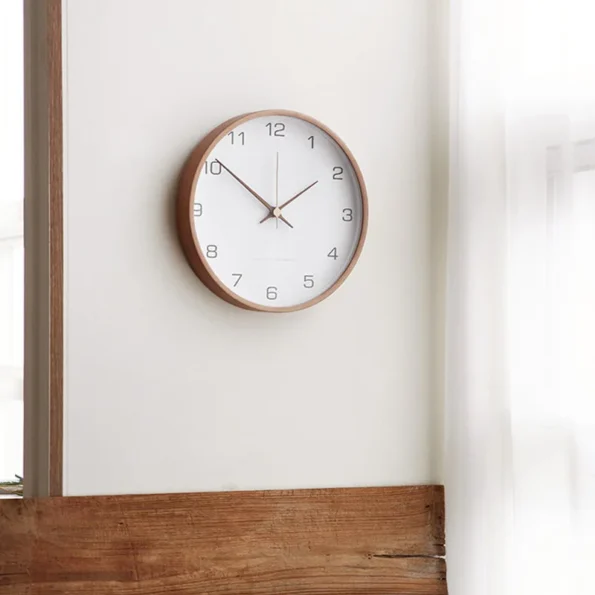 Clocks Solid Wood Transparent Glass Wall Clock - Image 2
