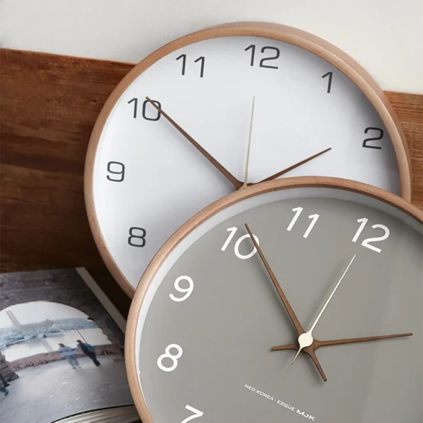 Clocks Solid Wood Transparent Glass Wall Clock - Image 3