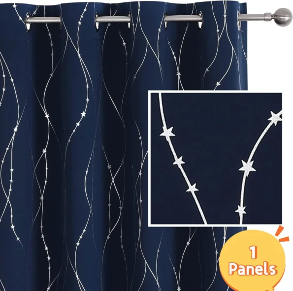 Blackout Curtains with Stars and Lines